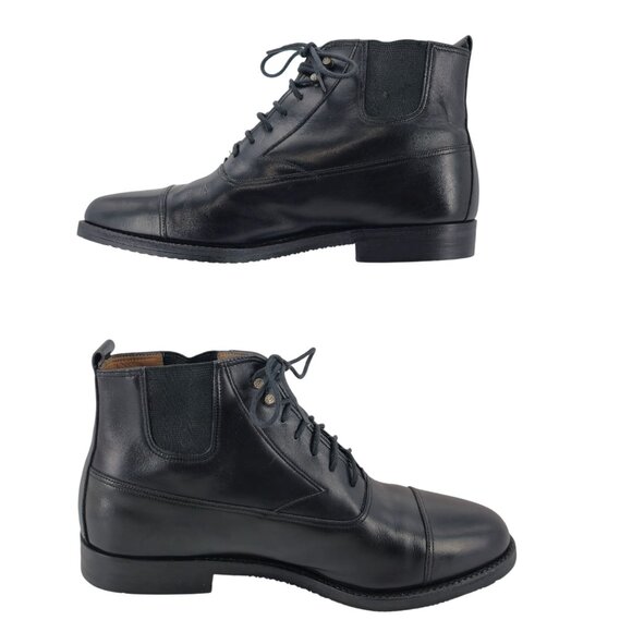 Bally Italy Men's size 7.5D Black Leather Dress Shoes Laced Ankle Boots Chukka - Picture 8 of 11